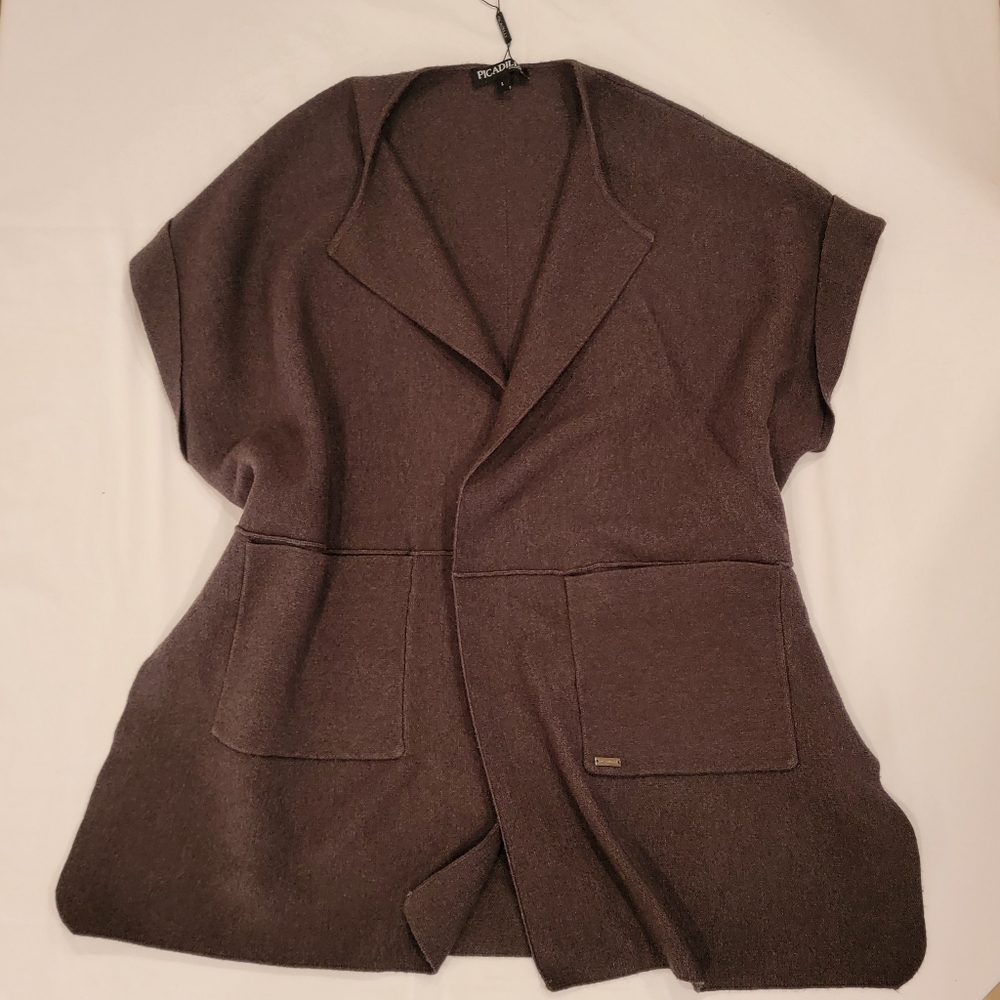 Picadilly Canada Short Sleeve Oversized Cardigan Sweater L